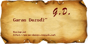 Garas Dezső névjegykártya